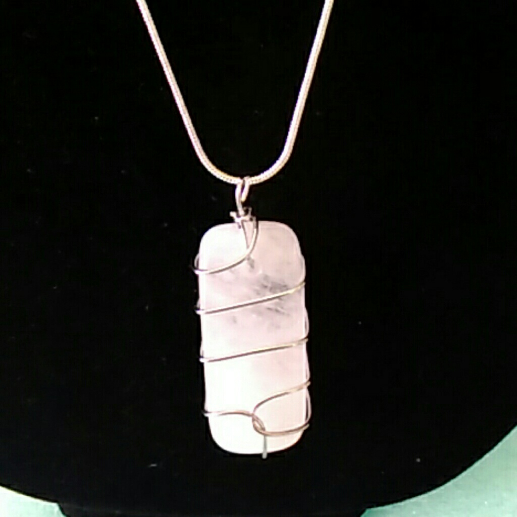 Large Genuine Gemstones Clear Quartz Necklace